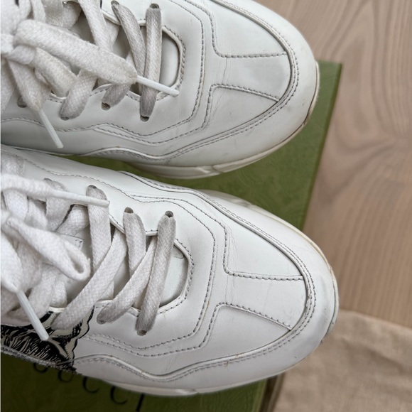 Authentic Gucci Rhyton Leather Sneakers – Limited Edition Cat Motif - Picture 6 of 10